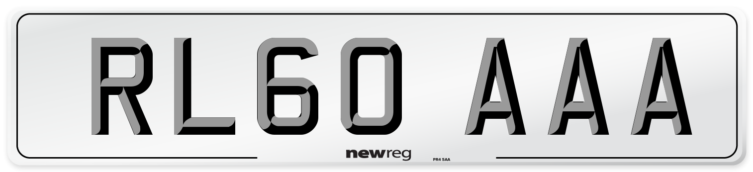 RL60 AAA Number Plate from New Reg